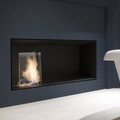 ANTONIO LUPI TEKA Камин 1440х400х810мм, встраиваемый в стену, на биоэт, корп из стали, с противопожарн стеклом и горелкой LAFLACA, покрыт черн краской