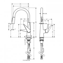 Hansgrohe Talis M51 Смеситель для кухни, 1 отв., цвет: сталь