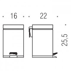 Colombo Black&White Ведро для мусора 3л, с крышкой и педалью, цвет: белый матовый