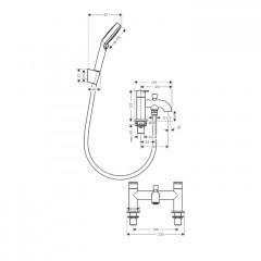 Hansgrohe Vernis Blend Смеситель на край ванны, на 2 отв, цвет: матовый черный