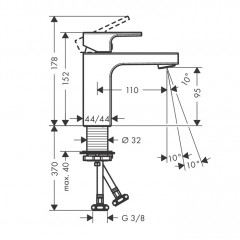 Hansgrohe Vernis Shap Смеситель для раковины, излив 100 мм, цвет: хром