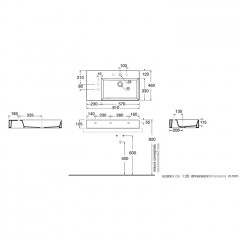 AZZURRA ELEGANCE Squared Раковина подвесная/накладная 81х46х12.5см c 1 отв. под смеситель , цвет белый