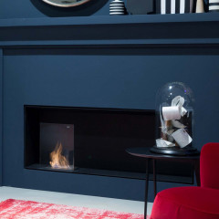 ANTONIO LUPI TEKA Камин 1440х400х810мм, встраиваемый в стену, на биоэт, корп из стали, с противопожарн стеклом и горелкой LAFLACA, покрыт черн краской