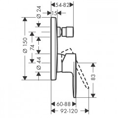 Hansgrohe Vernis Blend Смеситель для ванны, встраиваемый, внешняя часть, цвет: хром
