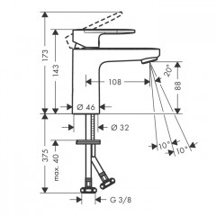 Hansgrohe Vernis Blend Смеситель для раковины, излив 100 мм, цвет: хром