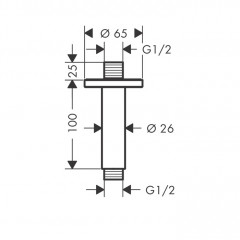 Hansgrohe Vernis Blend Потолочное подсоединение 100 мм, цвет: матовый черный