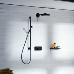 Axor One Смеситель для душа, термостат, на 3 источника, встраиваемый, цвет: черный матовый