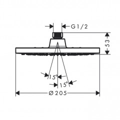 Hansgrohe Vernis Blend Верхний душ 200 1jet Green, цвет: хром