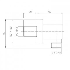 BOSSINI Шланговое подсоединение, цвет хром