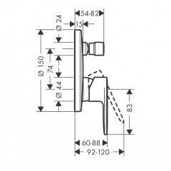 Hansgrohe Vernis Blend Смеситель для ванны, встраиваемый, внешняя часть, цвет: матовый черный