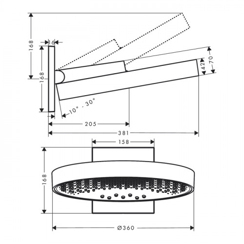 Hansgrohe Rainfinity Верхний душ 360 3jet, цвет: полированное золото