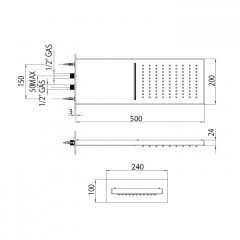 BOSSINI Душевая панель MANHATTAN 2 режима, цвет: черный матовый