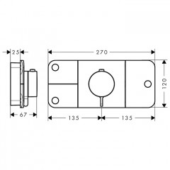 Axor One Смеситель для душа, термостат, на 3 источника, встраиваемый, цвет: черный матовый
