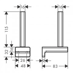 Hansgrohe AddStoris Держатель запасного рулона т/б, цвет: шлифованный черный хром