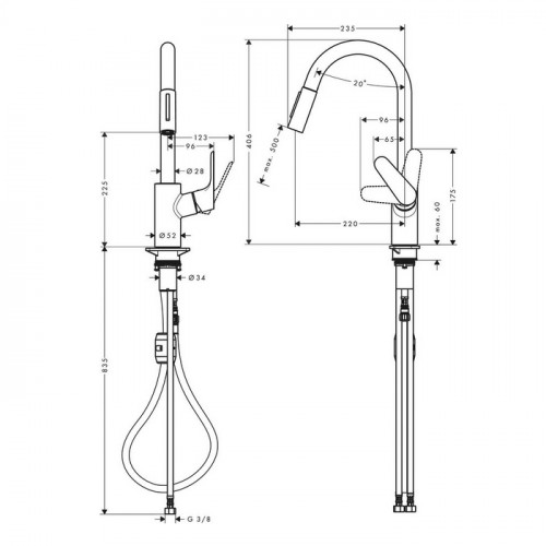 Hansgrohe Focus M41 Смеситель для кухни, 1 отв., цвет: сталь