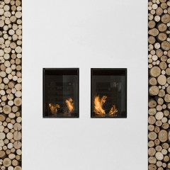 ANTONIO LUPI TEKA Камин 486х400х810 мм, встраиваемый в стену, на биоэт, корп из стали, с противопожарн стеклом и горелкой LAFLACA, покрыт черн краской