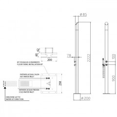 BOSSINI AQUABAMBU Душевая колонна для установки вне помещения, напольная, 2 прогрессивн смесителя, каскад, ручной душ, с встроенной частью, цвет хром