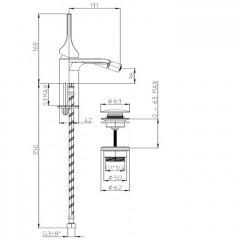 BOSSINI APICE Смеситель для биде на 1 отверстие, однорычажный, с донным клапаном, цвет белый матовый