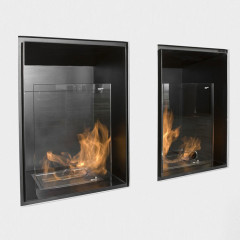 ANTONIO LUPI TEKA Камин 486х400х810 мм, встраиваемый в стену, на биоэт, корп из стали, с противопожарн стеклом и горелкой LAFLACA, покрыт черн краской