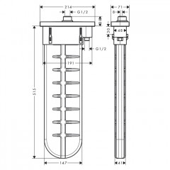 Hansgrohe sBox для ванны, внешняя часть с овальной розеткой, цвет: шлифованный черный хром
