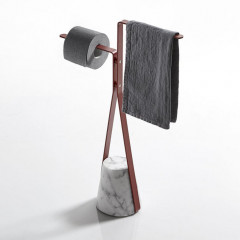 ANTONIO LUPI HALO Полотенцедержатель напольный 160х430х640 мм., база из мрамора Carrara satinato, структура Veneziano goffrato