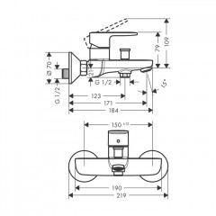 Hansgrohe Vernis Blend Смеситель для ванны, однорычажный, цвет: хром