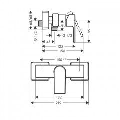 Hansgrohe Vernis Shap Смеситель для душа, однорычажный, цвет: хром