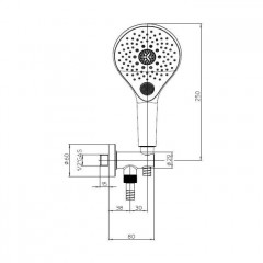 BOSSINI SYNCRONIA Душевой комплект с ручным душем, держателем с подводом воды и шлангом 1500 мм., цвет хром
