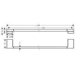 Hansgrohe AddStoris Полотенцедержатель 60см, цвет: шлифованный черный хром