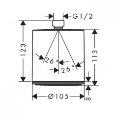 Hansgrohe Pulsify Верхний душ Ø105 мм., EcoSmart, цвет: черный матовый/графит