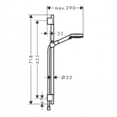 Hansgrohe Vernis Blend Душевой комплект с штангой 650 мм., ручным душем и шлангом, цвет: черный матовый