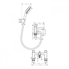 Hansgrohe Vernis Shap Смеситель на край ванны, на 2 отв, цвет: хром
