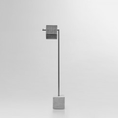 ANTONIO LUPI BIVIO Держатель туалетной бумаги напольный, база из мрамора Carrara satinato, структура Satin steel