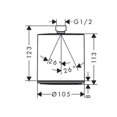 Hansgrohe Pulsify Верхний душ Ø105 мм., EcoSmart, цвет: белый матовый/графит