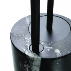 Bertocci Carrarino Напольная стойка, с туалетным ёршиком и бумагодержателем, цвет: черный мрамор/черный мат