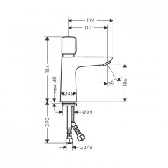 Hansgrohe Talis E Self-Closing Смеситель для раковиный, излив 110 мм, цвет: хром