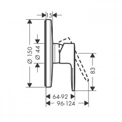 Hansgrohe Vernis Blend Смеситель для душа, встраиваемый, внешняя часть, цвет: матовый черный