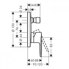 Hansgrohe Vernis Blend Смеситель для ванны, встаиваемый, цвет: черный матовый