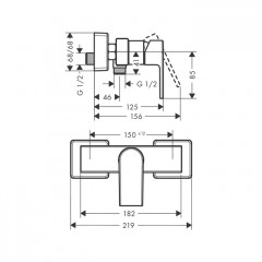 Hansgrohe Vernis Shap Смеситель для душа, однорычажный, цвет: матовый черный