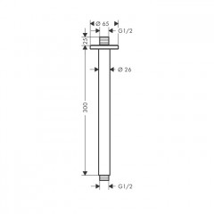 Hansgrohe Vernis Blend Потолочный держатель 300 мм, цвет: матовый черный