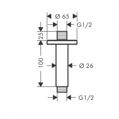 Hansgrohe Vernis Blend Потолочное подсоединение 100 мм, цвет: хром