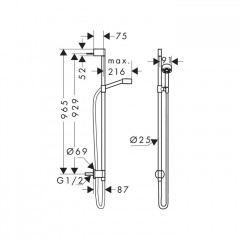Axor One Душевой набор, цвет: черный матовый