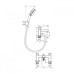 Hansgrohe Vernis Shap Смеситель на край ванны, на 2 отв, цвет: матовый черный