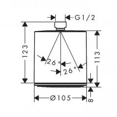 Hansgrohe Pulsify Верхний душ Ø105 мм., EcoSmart, цвет: хром/графит