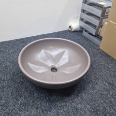 AZZURRA FLEUR Раковина накладная круглая диаметр 45хh16см, без отв. под смеситель, цвет Tortora (НЕ ПРОИЗВОДИТСЯ!)