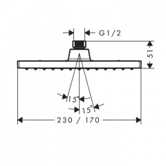 Hansgrohe Vernis Shape Верхний душ 230 1jet, цвет: хром