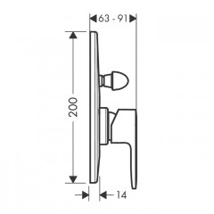 Hansgrohe Vernis Blend Смеситель для ванны, однорычажный, внешняя часть, цвет: хром