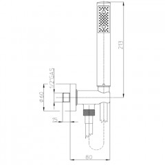 BOSSINI ZEN Душевой комплект с ручным душем, держателем с подводом воды и шлангом 1500 мм., цвет черный матовый