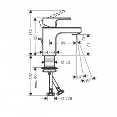 Hansgrohe Vernis Blend Смеситель для раковины, излив 70 мм, цвет: матовый черный