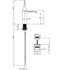 BOSSINI APICE Смеситель для раковины на 1 отверстие, однорычажный, высота излива 118 мм., с донным клапаном, цвет хром